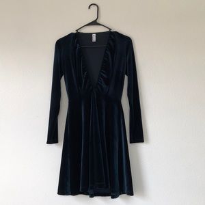 American Apparel Velvet plunge dress
